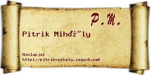 Pitrik Mihály névjegykártya