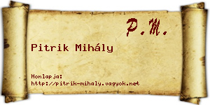 Pitrik Mihály névjegykártya